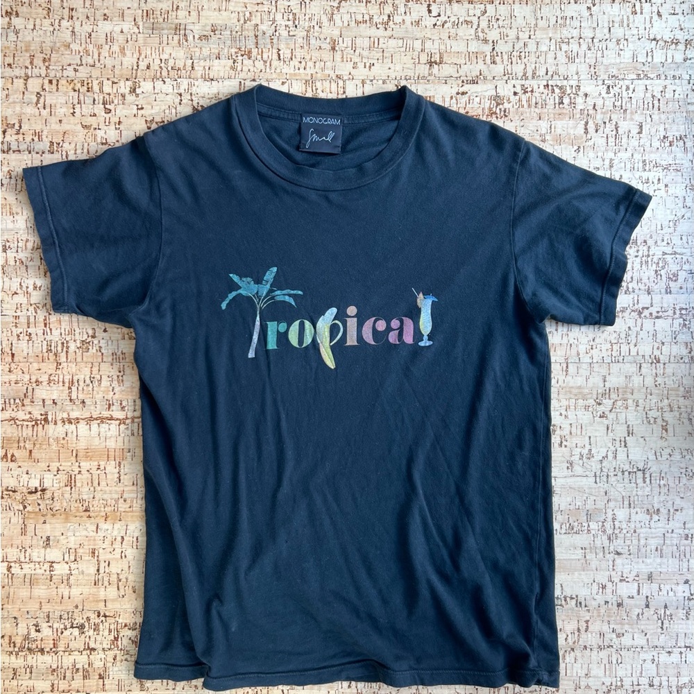 Monogram brand, black tee, size small